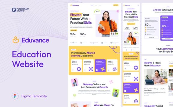 教育网站网页UI模板（FIG）