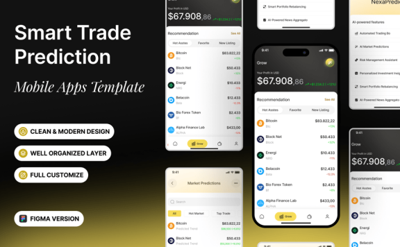 智能贸易预测 – 移动应用APP UI KIT (FIG)