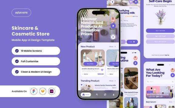 美容商店应用APP UI KIT (FIG,SKETCH,XD)