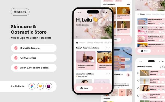 美容店应用APP UI KIT (FIG,SKETCH,XD)