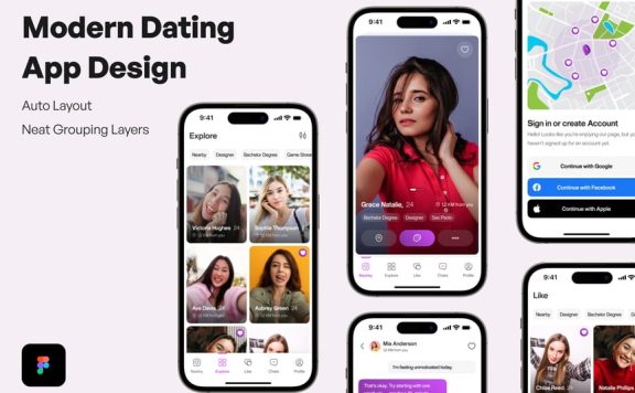 现代约会应用APP UI KIT (FIG)