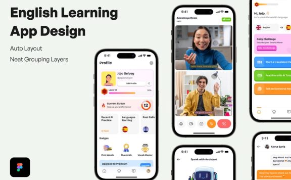 英语学习应用APP UI KIT (FIG)