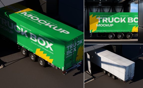 卡车货柜集装箱模型样机 (PSD)