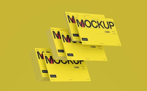 堆叠的名片模型样机 (PSD)