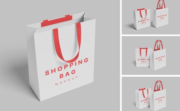 购物袋模型样机 (PSD,PDF)