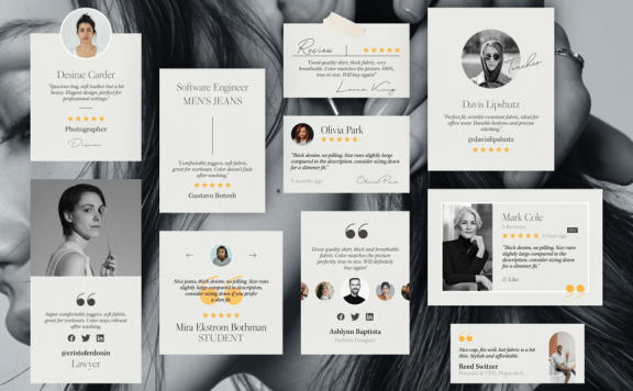 推荐，评论和报价网页UI模板 (FIG,PSD)