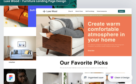 家具着陆页面设计网页UI (FIG)