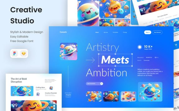 创意工作室代理网站UI (FIG,SKETCH)