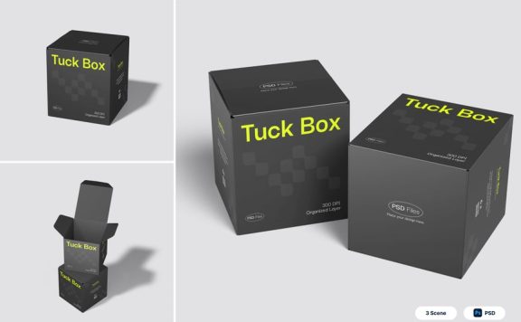 折叠纸盒样机模型样机 (PSD)