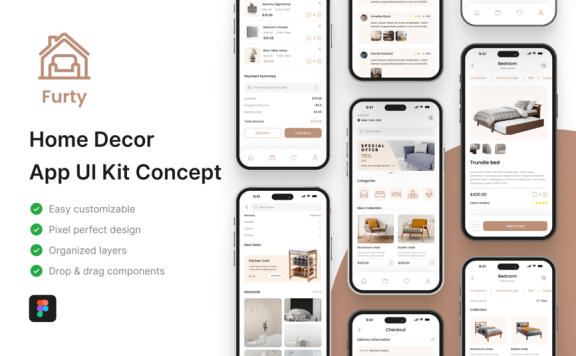家居装饰应用  APP UI Kit (FIG)