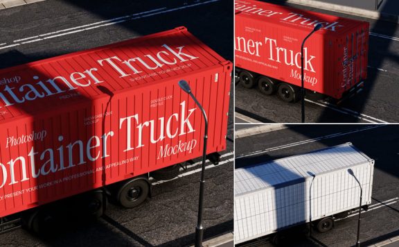 集装箱卡车模型样机 (PSD)