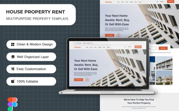 房产租金着陆页网页模版 (FIG)