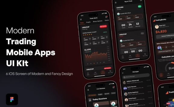 现代交易移动应用App UI Kit (FIG)