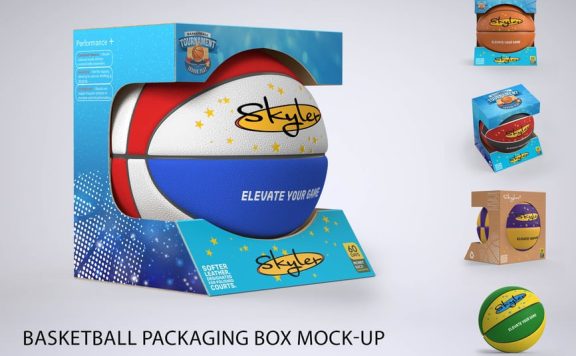 篮球包装盒模拟样机 (PSD)