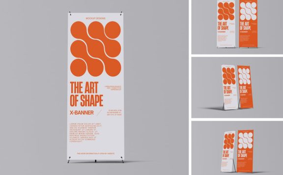 X展架横幅模型样机 (PSD)