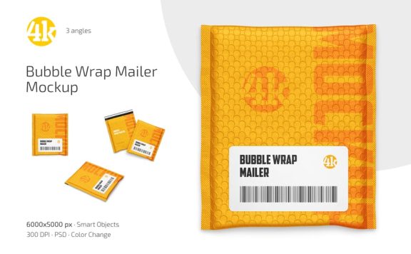 气泡包装邮件模型集样机 (PSD)