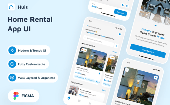 房屋租赁应用 APP UI KIT (FIG)