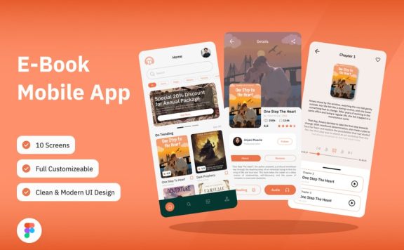 电子书移动应用APP UI KIT (FIG)