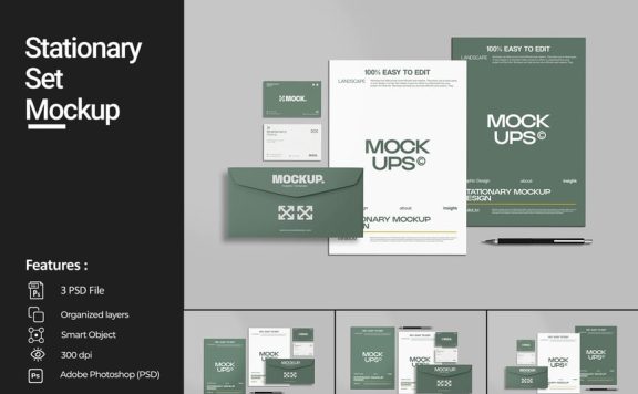 品牌文具VI设计模型样机 (PSD)