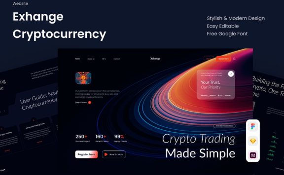 加密货币交易网站 (FIG,SKETCH,XD)