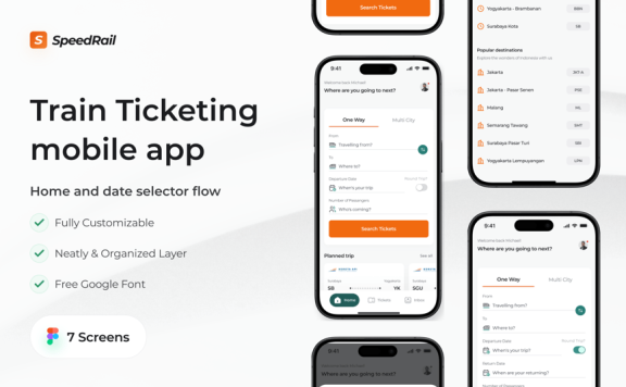 订票主页流程 App UI Kit (FIG)
