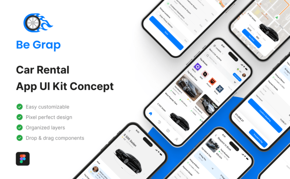 汽车租赁应用 App UI Kit (FIG)