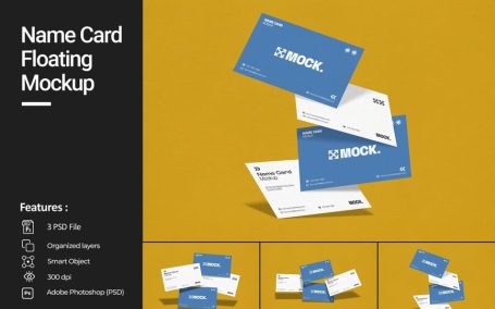 名片浮动模型样机 (PSD)