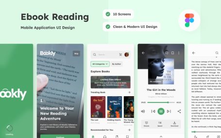 电子书阅读移动应用App UI Kit (FIG)