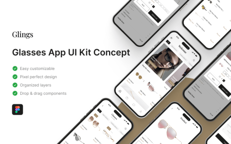 眼镜商店应用 APP UI KIT (FIG)