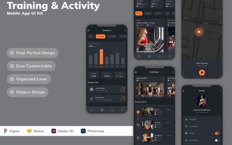 培训和活动移动应用 APP UI KIT (SKETCH,FIG,XD,PSD)