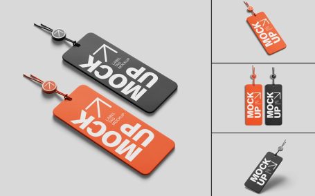 吊牌标签标签模型样机 (PDF,PSD)