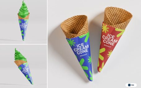 冰淇淋模型蛋筒包装样机 (PSD)