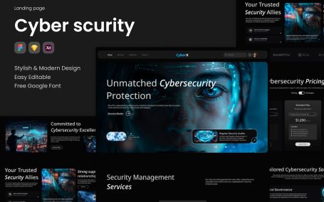 网络安全着陆页面 (FIG,XD,SKETCH)