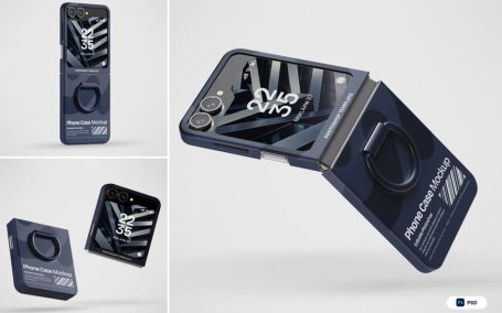 三星 Galaxy Z Flip 6折叠屏手机样机 (PSD)