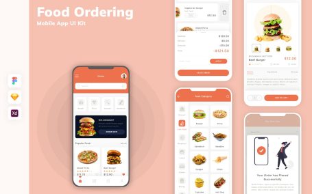 订餐移动应用  APP UI KIT (SKETCH,FIG,XD)