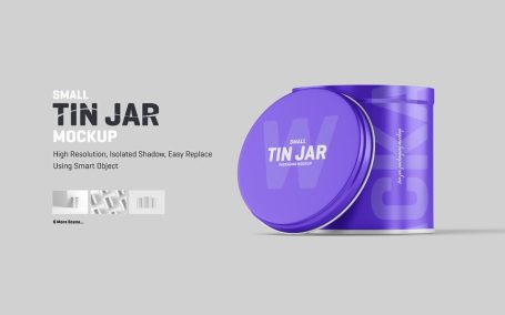茶叶小锡罐包装模型样机 (PSD)