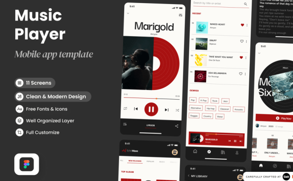 音乐应用APP UI KIT (FIG)