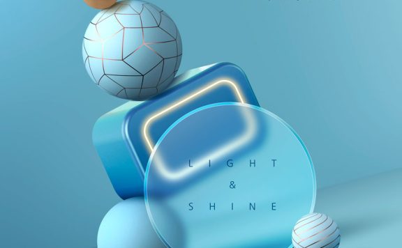 圆球拼贴创意海报设计素材 (psd)