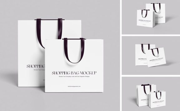 购物袋模型样机 (PSD,PDF)