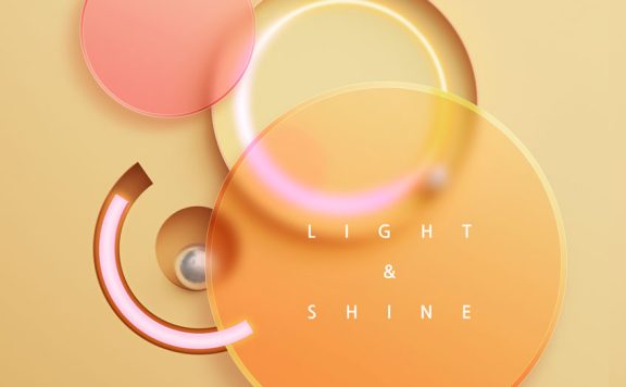 圆形对象毛玻璃元素海报设计素材 (psd)