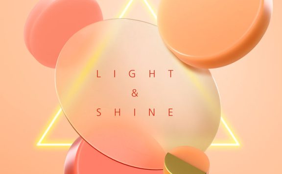 坠落圆形毛玻璃海报设计素材 (psd)