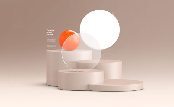 阶梯展示创意视觉海报设计模板 (psd)