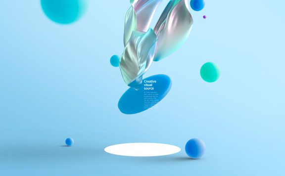 抽象形状创意场景视觉海报设计模板 (psd)