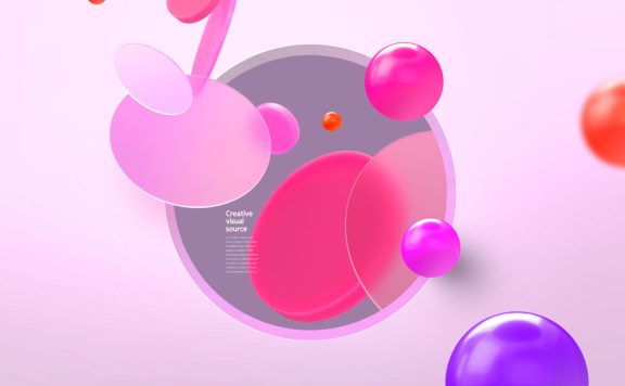 多彩光滑元素创意视觉海报设计模板 (psd)