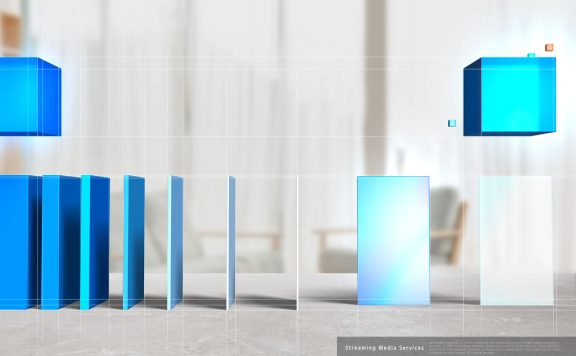 多米诺骨牌蓝色屏幕流媒体服务海报设计模板 (psd)