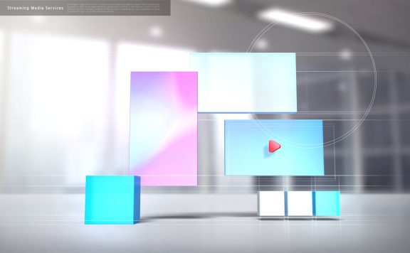 多尺寸屏幕流媒体服务海报设计模板 (psd)