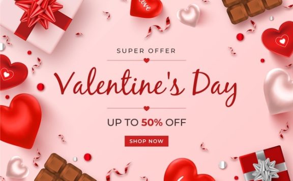 情人节促销活动Banner设计矢量素材[ai,eps]