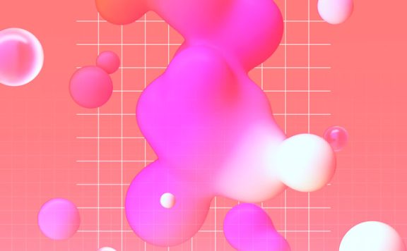 几何渐变气泡海报设计素材 (psd)