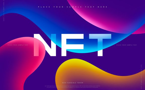 柔和彩色纹理NFT海报设计素材 (psd)