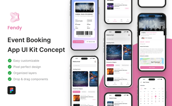 活动预订应用App UI Kit (FIG)